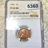 1941 Lincoln Wheat Penny NGC - PF 65 RB
