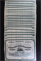 Railroad Stock Certificates 1880s, x26 Peoria, Dec
