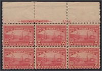 US Stamps #372 Mint HR Plate Block of 6 CV $280