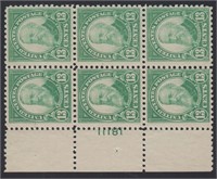 US Stamps #622 Mint NH Plate Block of 6 CV $300