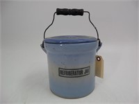 B&W Stoneware Refrigerator Jar w/ Bail & Lid