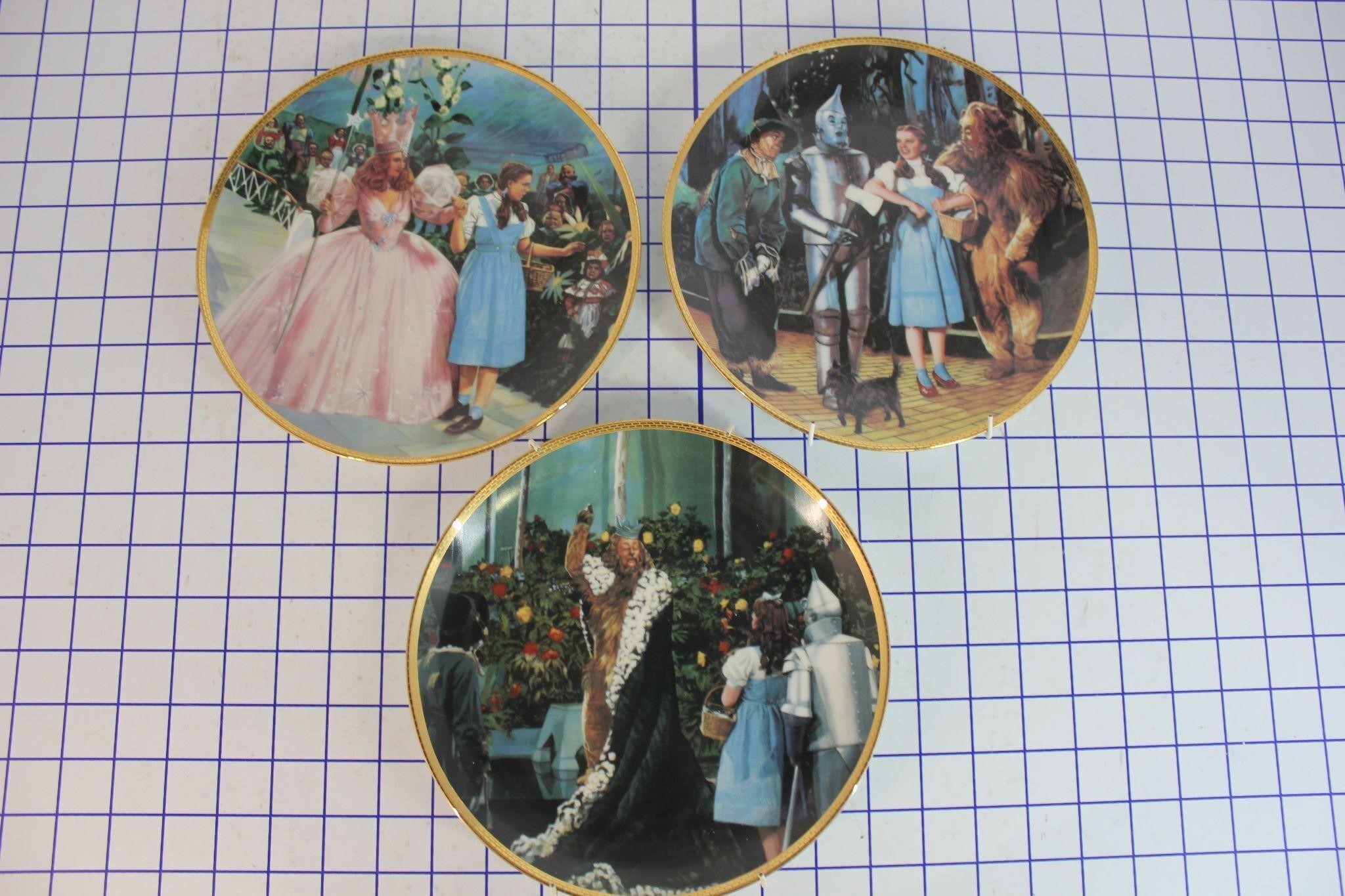 3 HAMILTON WIZARD OF OZ COLLECTIBLE PLATES