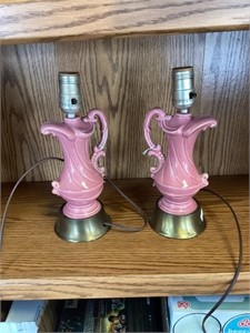 pair of pink lamps
