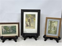 -3 framed small Paul Sawyier prints, Berry Hill,