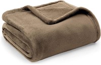 WF9781  Bedsure Fleece Blanket Twin - Taupe, 60X80