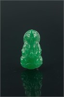 Chinese Emerald Green Jadeite Guanyin Pendant
