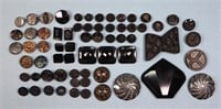 (65) Victorian Jet Black Glass Buttons