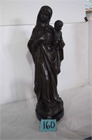 Virgin Mary w/Baby Jesus Bronze Sculpture on