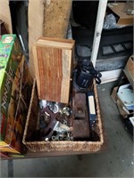 Basket of wooden Box and miscellaneous costume