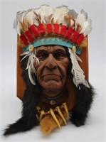Native American Indian Chief Face Sculpture
