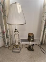 brass Finger Hole Lamp & Bed Side Table Lamp Lot