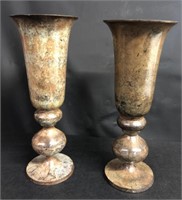 Pair of bronze colored chalices