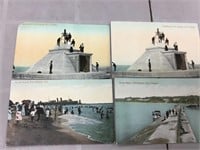 Lot of four Port Stanley Pier postcards.