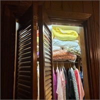 Contents of Closet - Ladies Clothing & Blankets