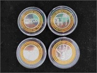 Set of Four .999 Fine Silver Mirage Casino Tokens