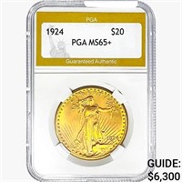 1924 $20 Gold Double Eagle PGA MS65+