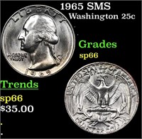 1965 SMS Washington Quarter 25c Grades sp66