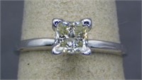 14K WHITE GOLD SOLITAIRE WITH 1.05 CT PRINCESS