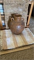 Vintage Stoneware Pottery Vase & 4 Place Mats