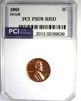 1963 Cent PR70 DCAM RD LISTS $375 IN 69 DC