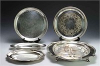 Five Silver Plate Serving Trays inc. Sheffield