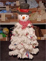 25" Tall Flocked Snowman Christmas Tree.