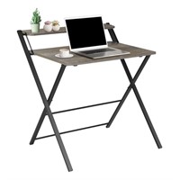Folding Desk 2-Tier Foldable Table Space Saving