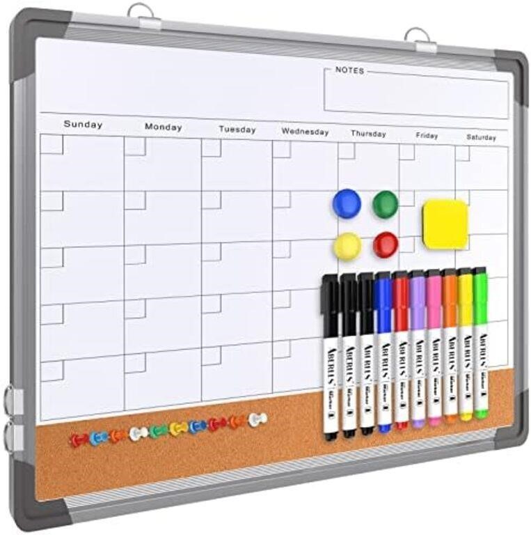 16"x24" Magnetic Whiteboard/Cork Board for Wall