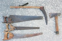 Lot of Hand Tools - Saws, Hatchet