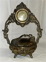 LOOK!! Antique Art Nouveau Metal Clock & Jewelry