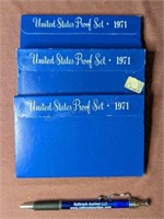 (3) 1971 U.S. Coin Proof Sets