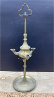 Vintage Brass Lucerne Oil Lamp (12.5"H)