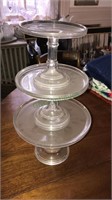 Three different size matching cake stands, 6