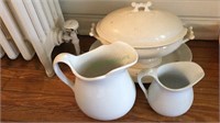 Four pieces of white ironstone China, includes
