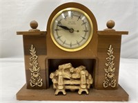 Vintage United Self Starting Fireplace Clock,