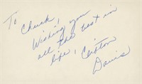 Clifton Davis signed note