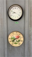Wall Clock, Outdoor Thermometer