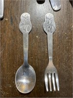 SNOOPY CHILDS FORK AND SPOON AND OTHER FLATWARE