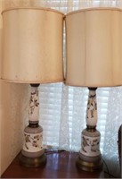 Pair of Regency Style Frosted Glass Lamps