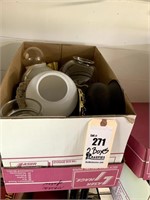 2 Boxes of Globes, Vases, Small Decorative Pots