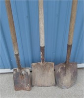 THREE ASSORTED SHOVELS. NO SHIPPING.