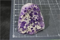 High quality amethyst cut base covered in calcite