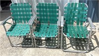 3 vintage lawn chairs