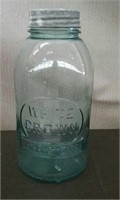 Old Blue Mason White Crown Bottle With Original