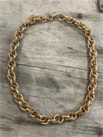 Vintage Gold Metal Linked Necklace