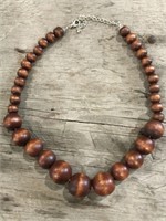 Vintage Wooded Beaded Necklace