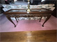 LOVELY SOLID WOOD GLASS TOP COFFEE TABLE