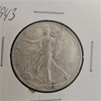 1943 BU Walking Liberty Half Dollar
