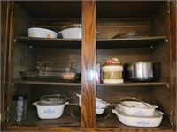 Corningware & Contents of Kitchen Cupboards