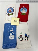 Holiday Guest towels Santa Snowman